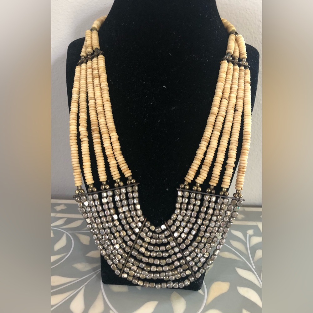 Foreign Exchange Multi-Strand Beaded Necklace